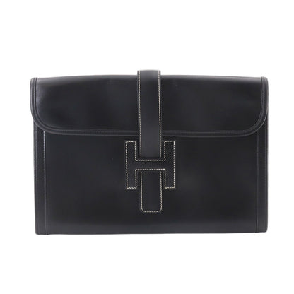 Hermes Jige PM Clutch Box Calf Black