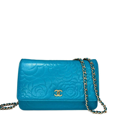 Chanel Camellia Leather Chain Wallet Shoulder Bag