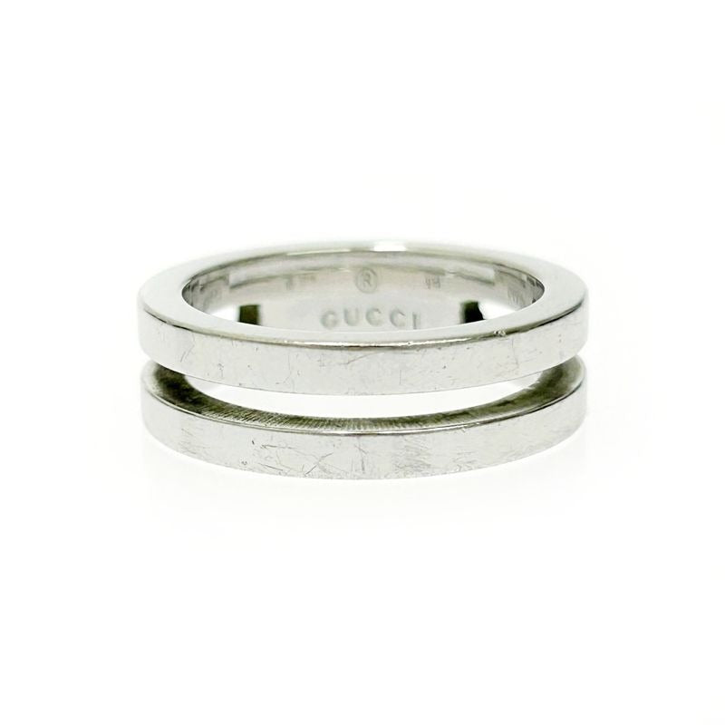 Gucci Silver Logo Double Line Ring 5.6 g 925 Engraved