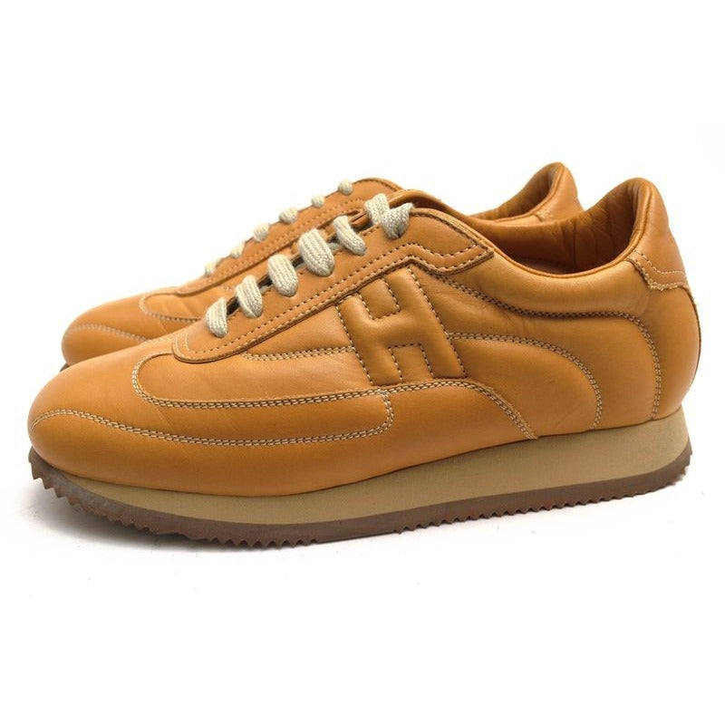 Hermes Shoes Sneakers Low Cut Women Leather Beige Quick