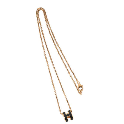 Hermès Hermes Mini Pop H Necklace Black GP (gold Plated) Ladies I Accessories