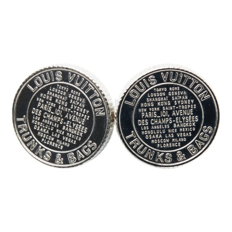 Louis Vuitton Bouton de Manchettes Medallion Cufflinks Silver Metal