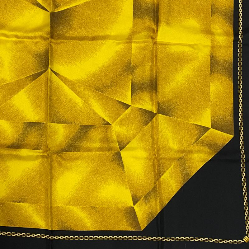 Cartier Scarf Bandana With Diamond Jewelry Pattern Silk Gold And Black