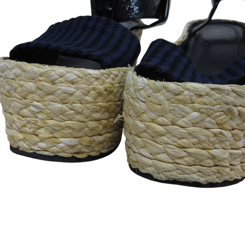 Celine Espadrille Platform Sandals 37 Equivalent to 23.5cm (9.25in) Black Navy