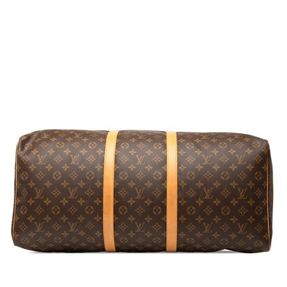 Louis Vuitton Monogram Keepall 60 Boston Bag Travel Bag M41422 Brown PVC