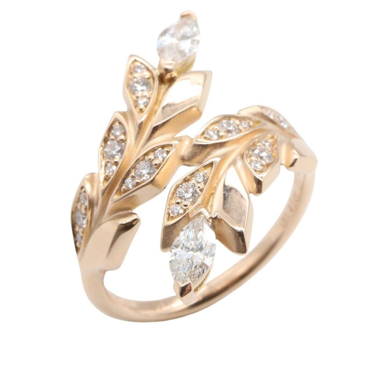 Tiffany & Co Ring Victoria Vine Bypass Diamond 18k Pink Gold