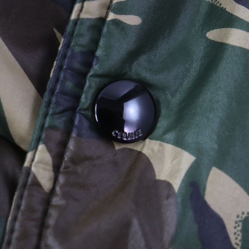 Celine 2w4300610 Logo Print Camouflage Padded Zip-up Jacket Green Brown Multi