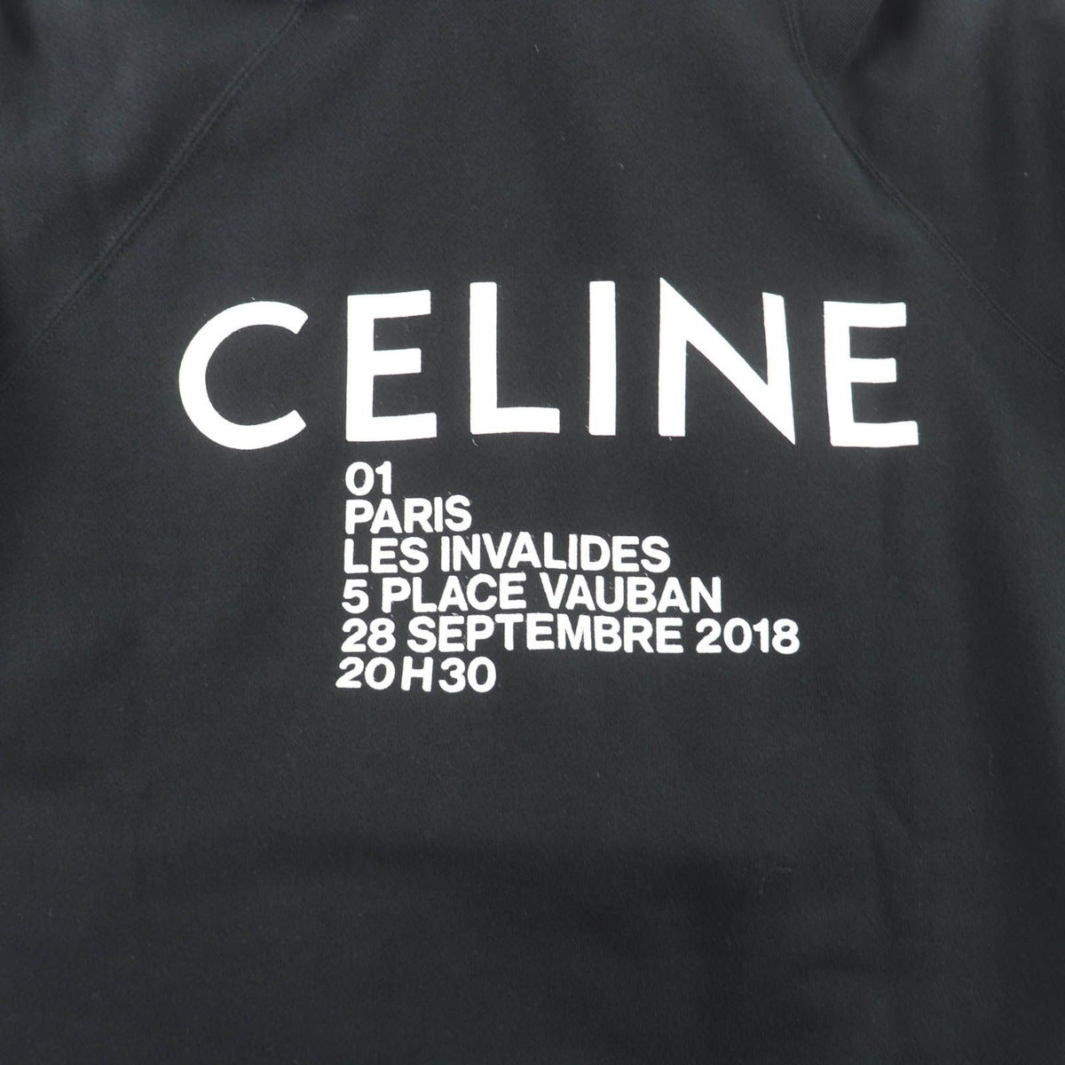 Celine Cotton Eddie Era Back Logo Pullover Hoodie Black Sweater — view 5
