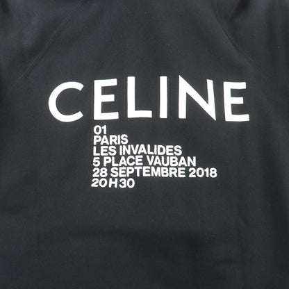 Celine Cotton Eddie Era Back Logo Pullover Hoodie Black Sweater — view 5