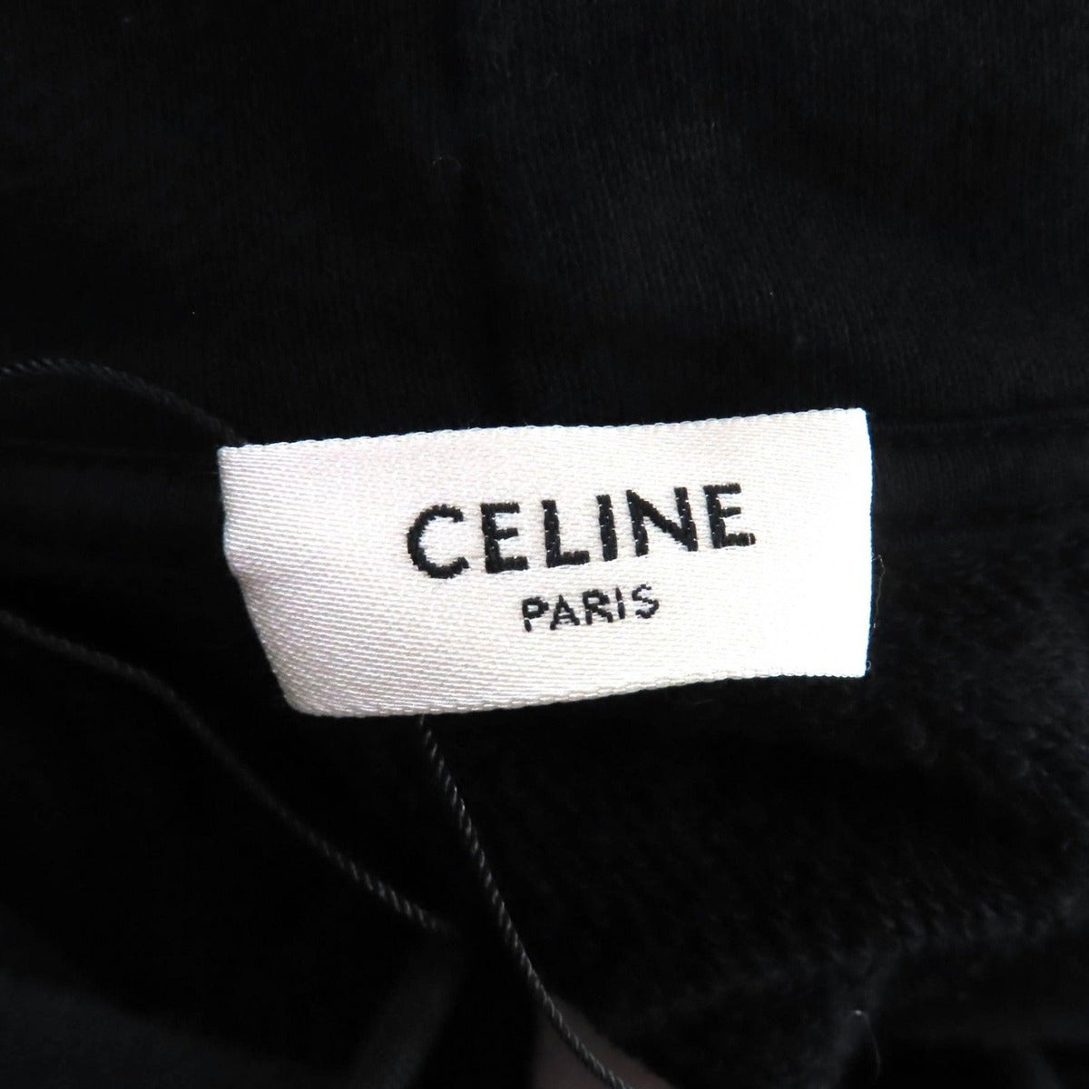 Celine Cotton Eddie Era Back Logo Pullover Hoodie Black Sweater — view 6
