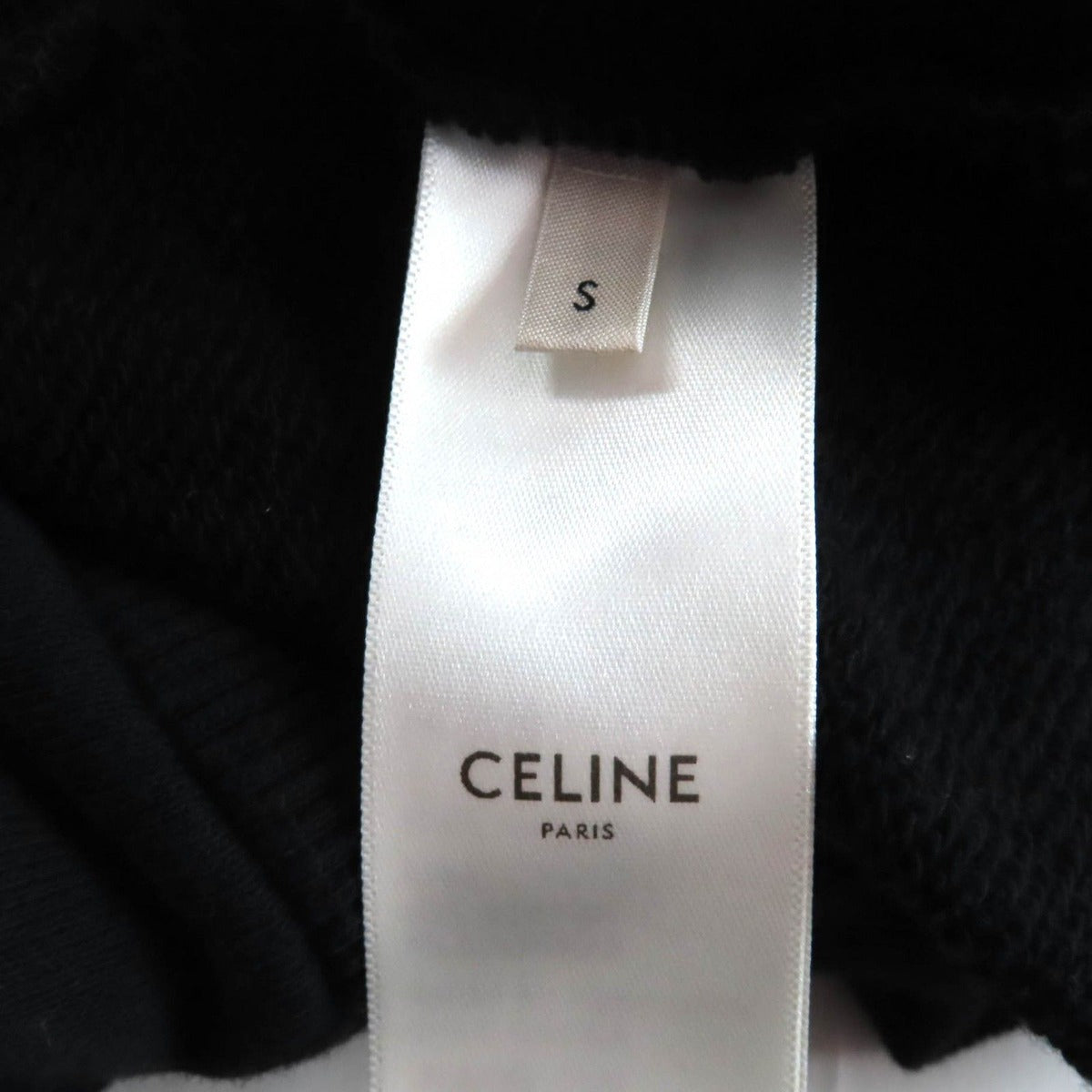 Celine Cotton Eddie Era Back Logo Pullover Hoodie Black Sweater — view 7