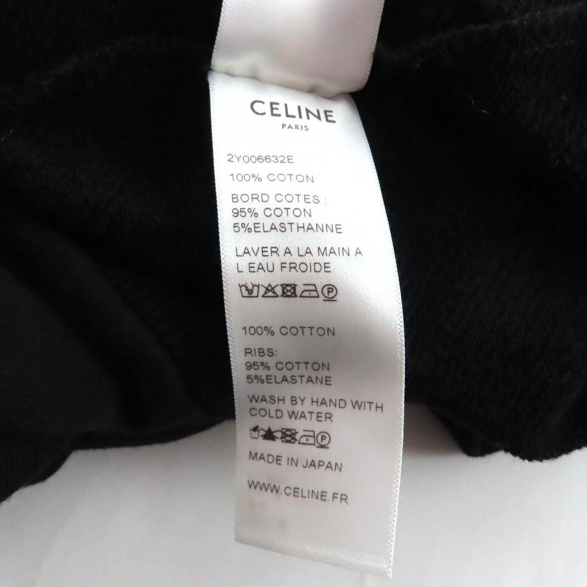 Celine Cotton Eddie Era Back Logo Pullover Hoodie Black Sweater — view 8