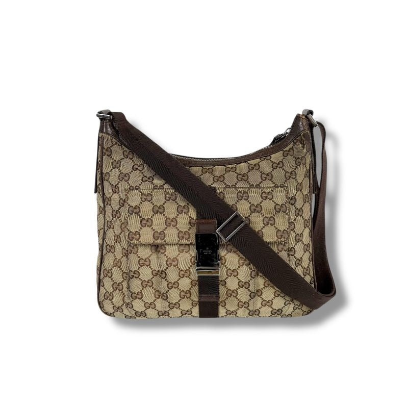 Gucci GG Canvas One Shoulder Bag Brown