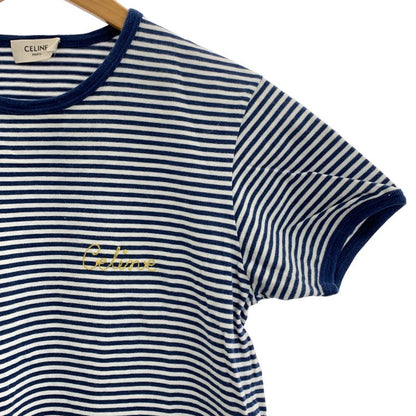 Celine - Embroidered T-shirt Striped T-shirt - M - Blue White - Women's