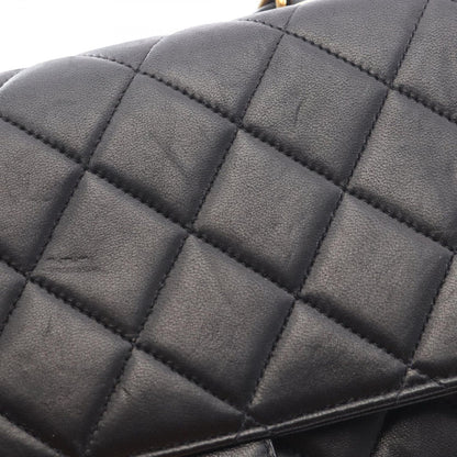 Chanel Shoulder Bag Big Quilted 30 Single Flap Black Lambskin — view 15