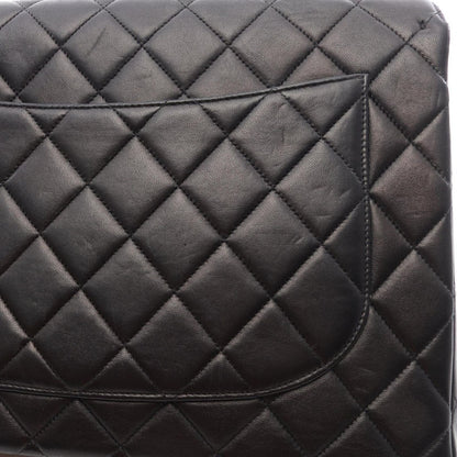 Chanel Shoulder Bag Big Quilted 30 Single Flap Black Lambskin — view 7