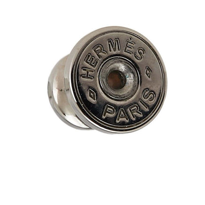 Hermes ISM Stud Brown Pink Silver Hardware Buffalo Horn Metal Women Hermes
