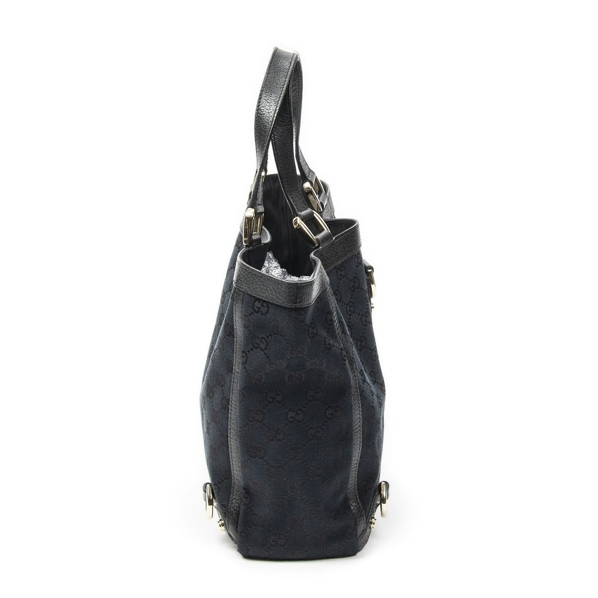 Gucci Small Abbey Dring Tote Black GG Canvas — view 4