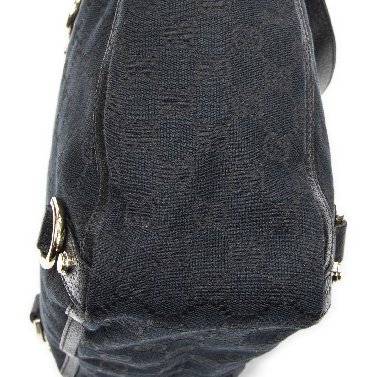Gucci Small Abbey Dring Tote Black GG Canvas — view 8
