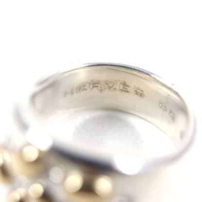  Hermes Vintage Gaucho Ring 925 750 7P Diamond Ring Silver 52 Size Equivalent