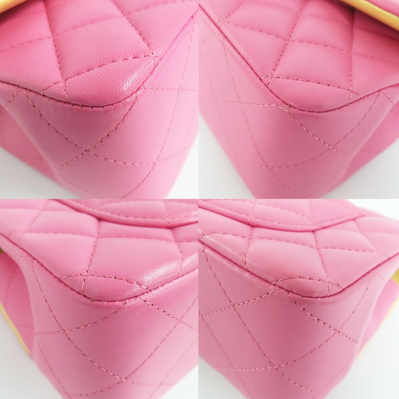 Chanel Mini Matelasse 20 Pink Rainbow-hardware No 31 Lambskin Single
