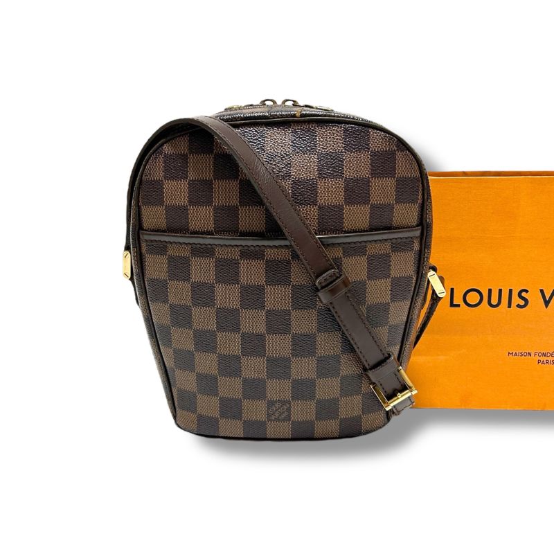 Louis Vuitton Shoulder Bag Ipanema PM Damier Leather Brown Crossbody Bag