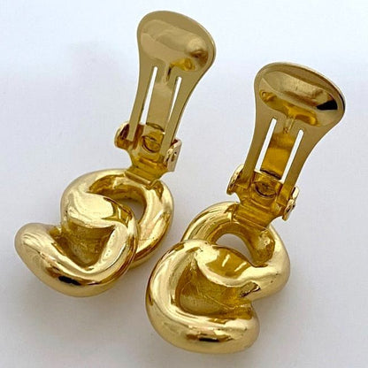 Christian Dior Earring Gold Excellent Condition Chain GP Used