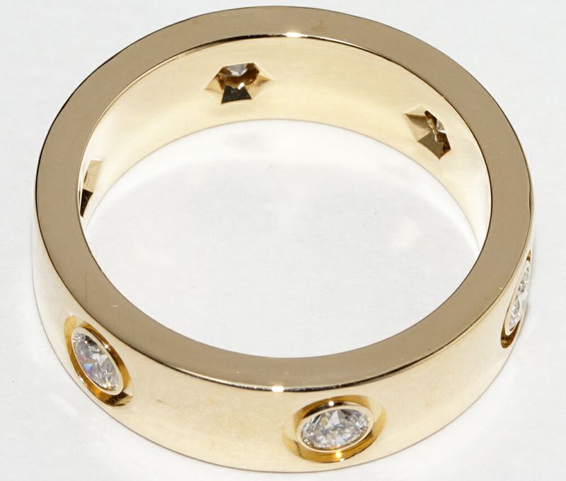 Cartier Ring 18K Yellow Gold Diamond 6P Love Ring Full Diamond B40975