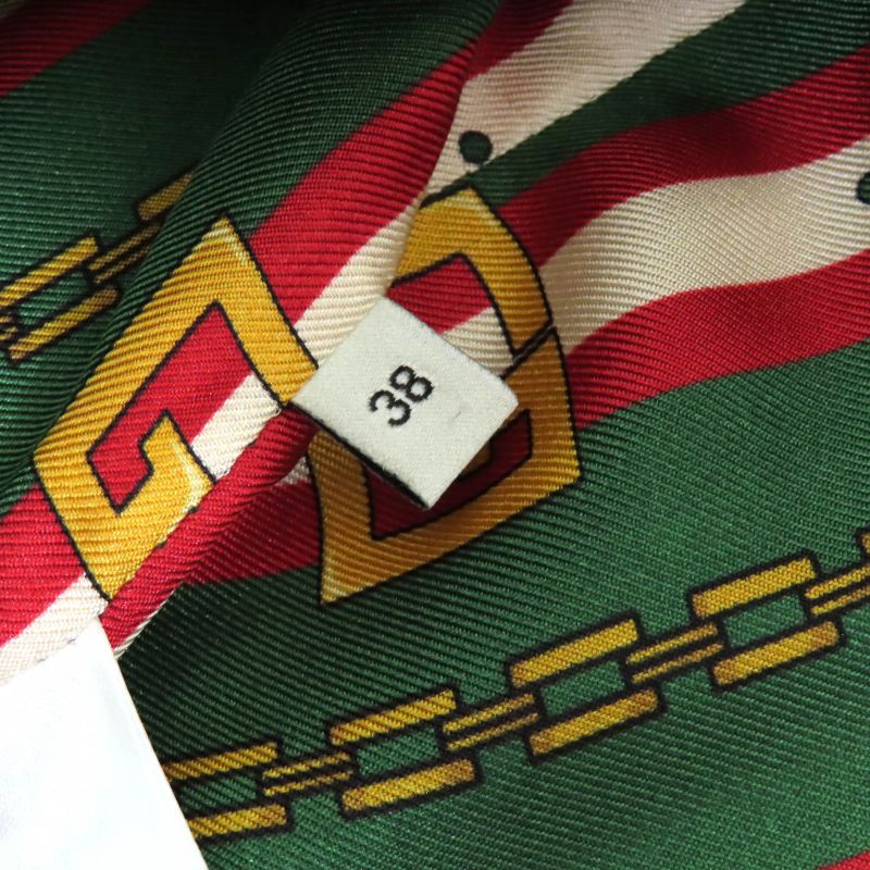 Gucci 523859 Lined With Chain Belt Pattern 100% Silk Peaked Lapel Tailored