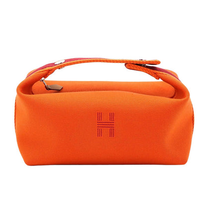 Hermes Bride-a-Brac PM Hand Bag Toile Ash Orange Rouge