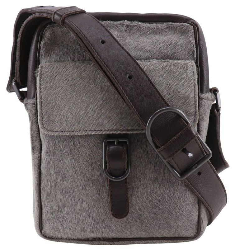 Bottega Veneta Haraco Calf Gray Brown Shoulder Bag