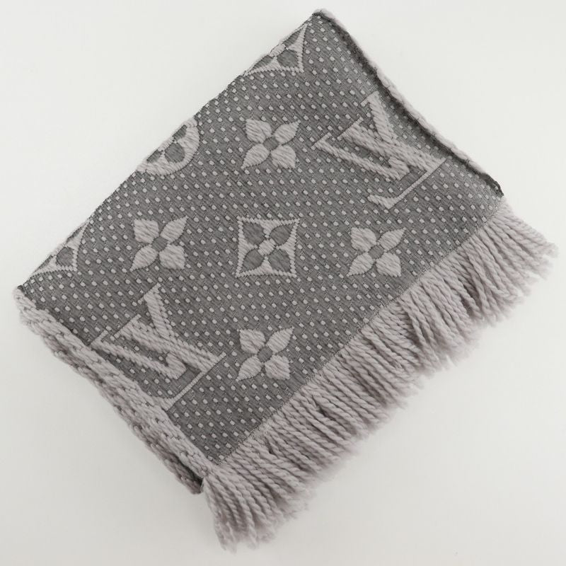 Louis Vuitton Echarpe Logomania M74742 Wool Gray Gm1128 Women's Scarf