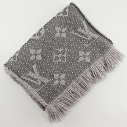 Louis Vuitton Echarpe Logomania M74742 Wool Gray Gm1128 Women's Scarf