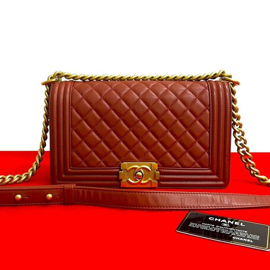 Chanel Chanel Boy Lambskin Chain Shoulder Bag