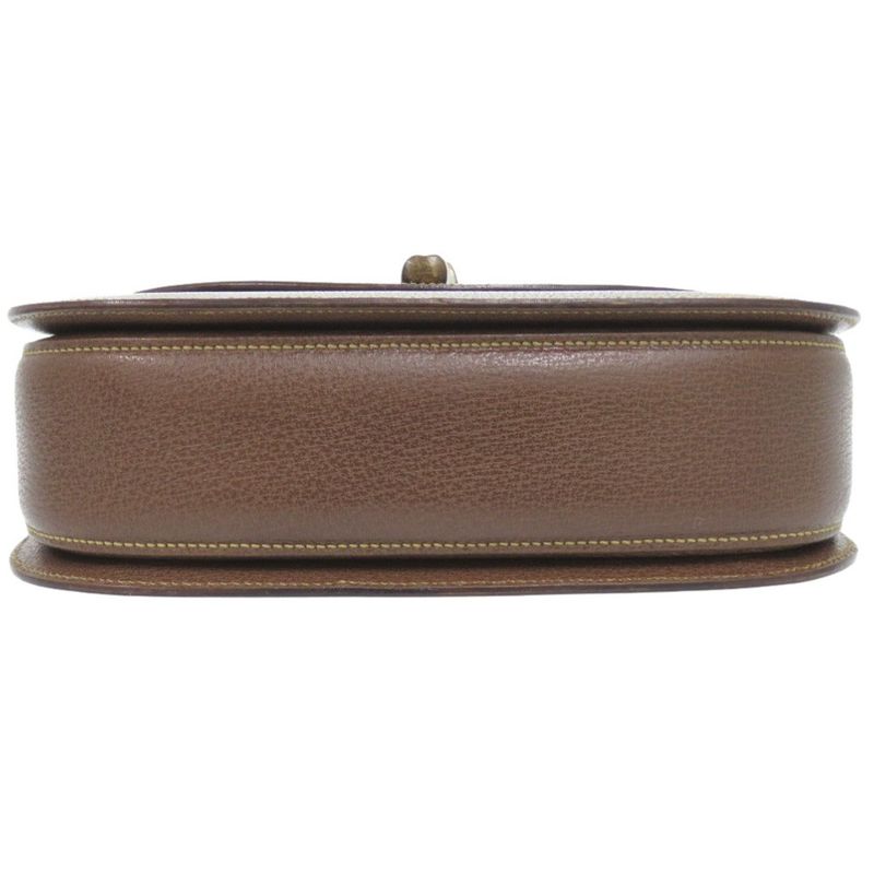 Gucci Bamboo 2WAY 000 926 0633 Leather Brown Handbag Brown 1074 Gucci