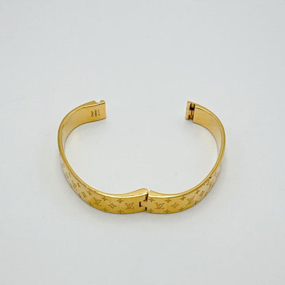 Louis Vuitton M00251 Monogram Cuff Nanogram S Size Bracelet Louis Vuitton Gold