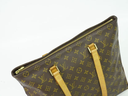 Authentic Louis Vuitton LV Cabas Mezzo Monogram Shoulder Bag Tote Bag Brown