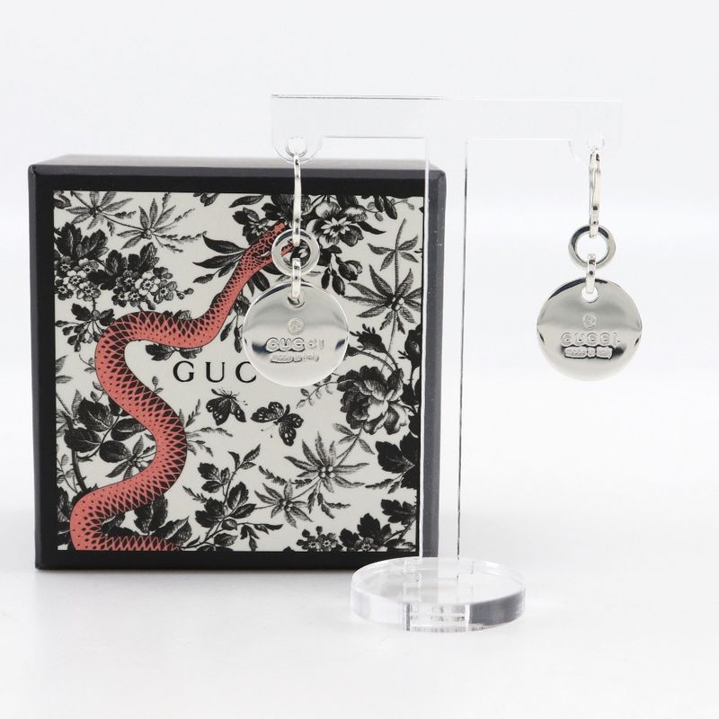 Gucci Trademark Logo Round Silver 925 Ladies 12.1g Earrings