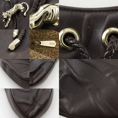 Cartier Panthère Panther Leather Brown Women's Shoulder Bag