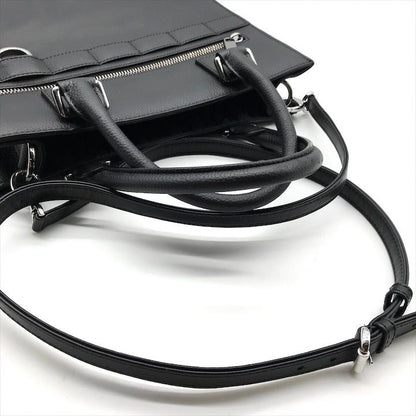 Dior Safari 2-Way Tote Shoulder Bag Leather Black