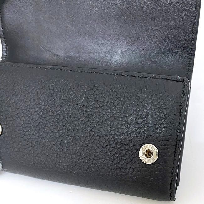 Loewe 6ring Key Case Black Anagram C660k92x02 Excellent Condition