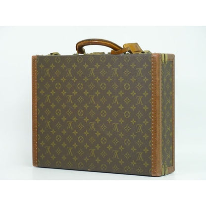 Louis Vuitton President Monogram Attache Case Handbag Brown — view 2