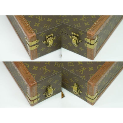Louis Vuitton President Monogram Attache Case Handbag Brown — view 6