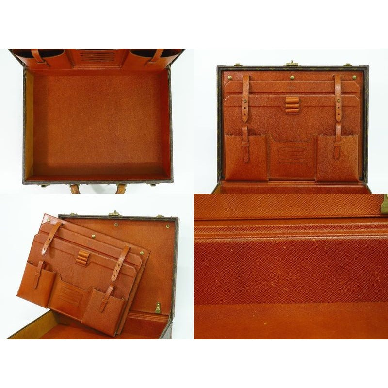 Louis Vuitton President Monogram Attache Case Handbag Brown — view 8