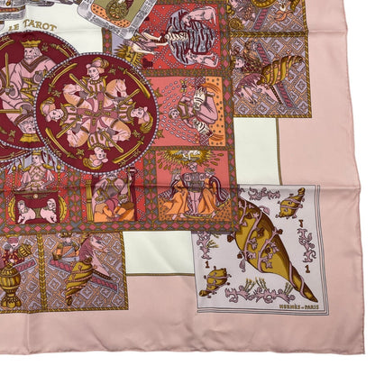 Hermes Scarf Silk Carre 90 le Tarot Card Pink — view 6
