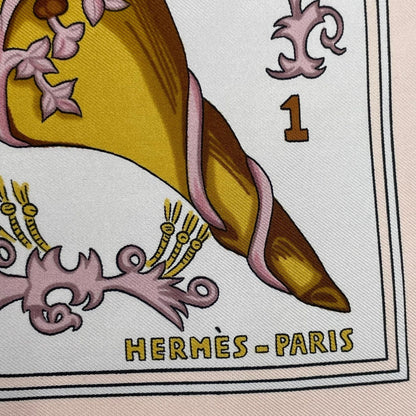 Hermes Scarf Silk Carre 90 le Tarot Card Pink — view 7