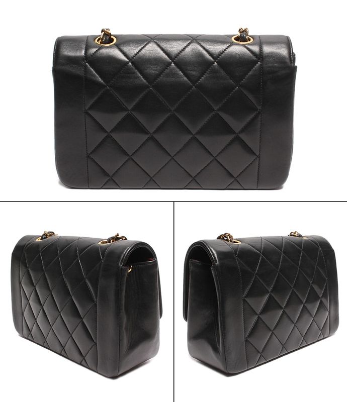 Chanel Chain Shoulder Bag Leather Coco Mark Lambskin Diana 22 Women Chanel