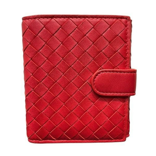 Bottega Veneta Red Leather Bifold Wallet