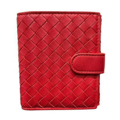 Bottega Veneta Red Leather Bifold Wallet