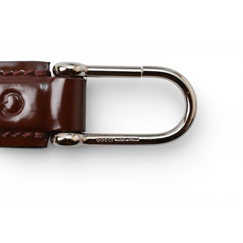 Gucci Key Ring Holder Vintage 042 1569 Silver Brown — view 2